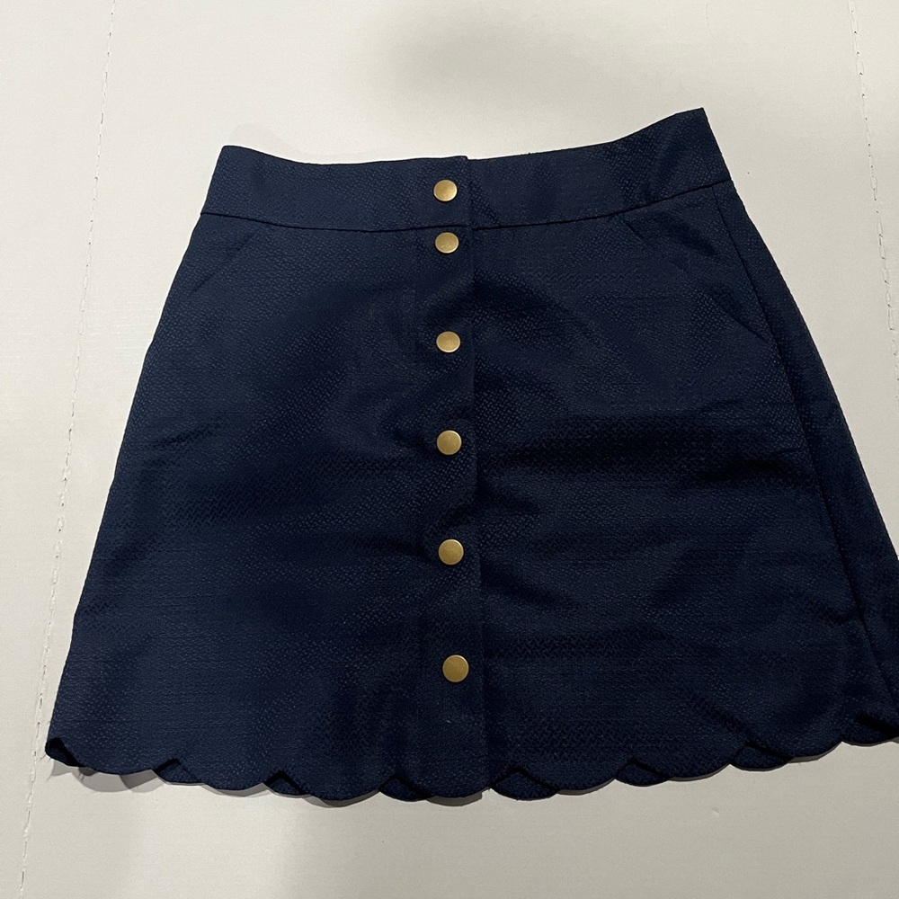 Navy Blue Button-Up Skirt